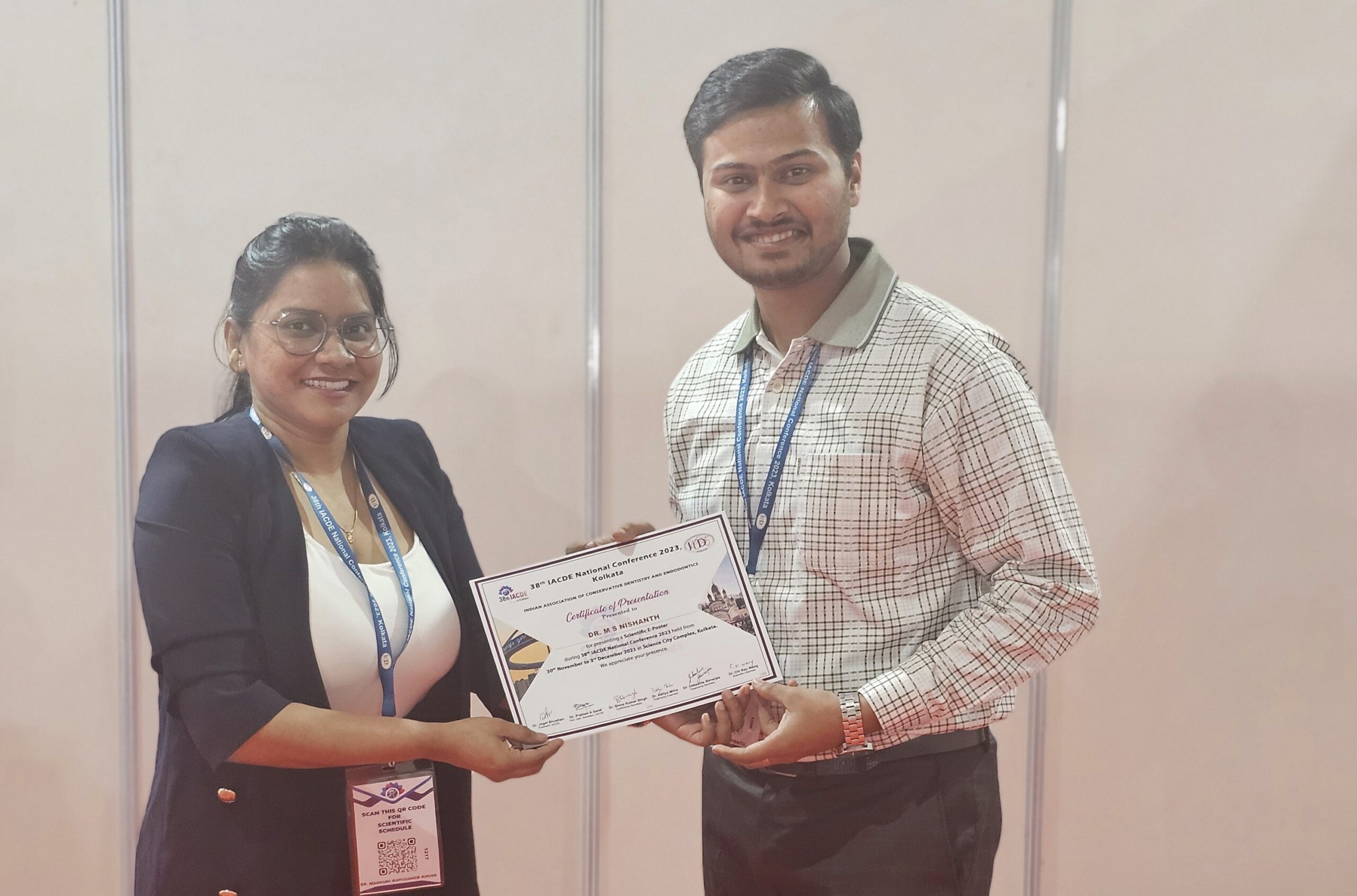 Navodaya Dental College -38th IACDE conference (Indian Association of Conservative Dentistry and Endodontics) was held in Kolkata from 30th November to 3rd December 2023