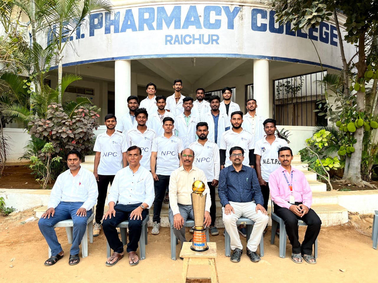 N.E.T. Pharmacy College Cricket team”PHARMA KING” won the North Karnataka tablet cricket Cup tournament held at district stadium Koppal, Karnataka during 01/02/24 to 03/02/24