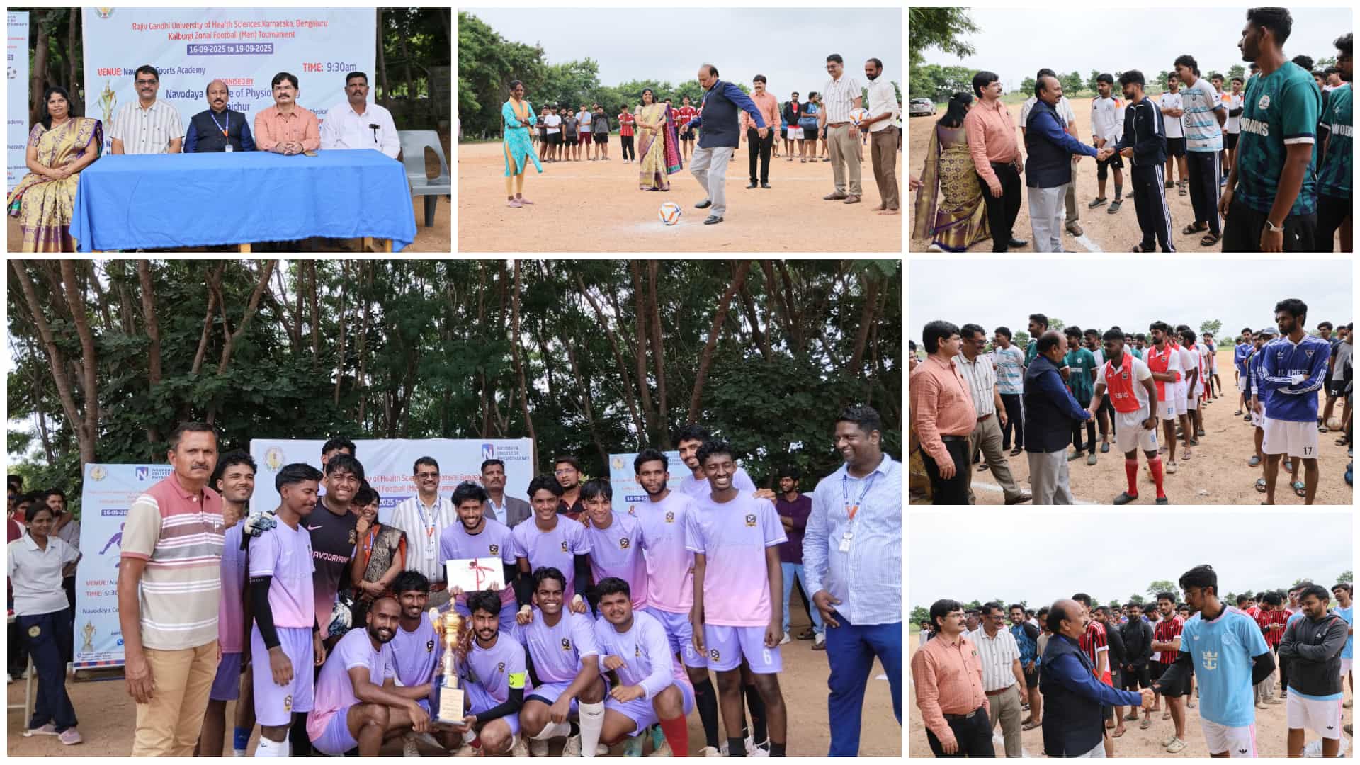 RGUHS Kalaburagi Zone Football Tournament 2025-26 Results – Winner: Navodaya Nursing College, Raichur