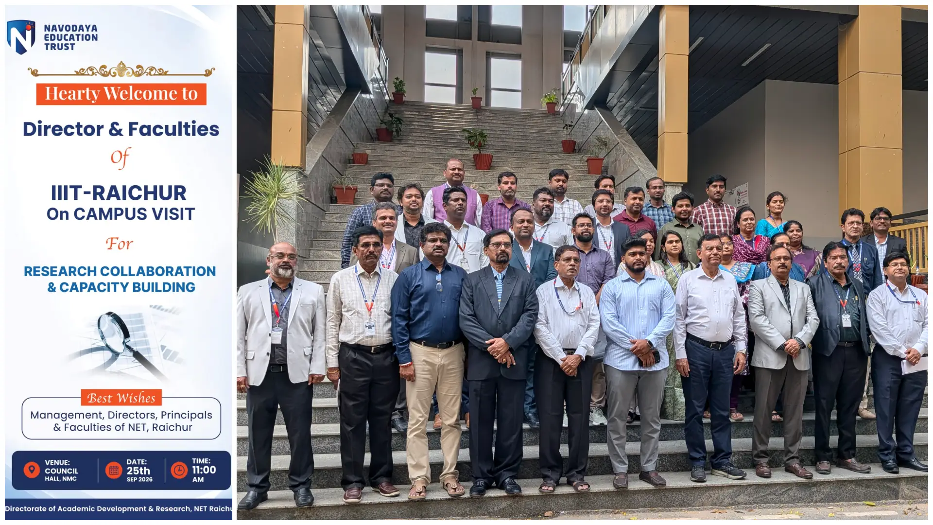 Research Collaboration & Capacity Building Programme | Visit of Director & Faculty of IIIT–Raichur